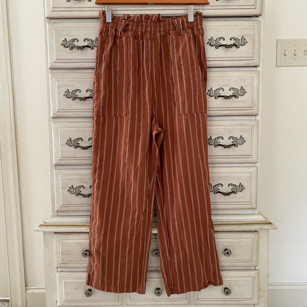 Vici Tan Stripe Pocketed Pants